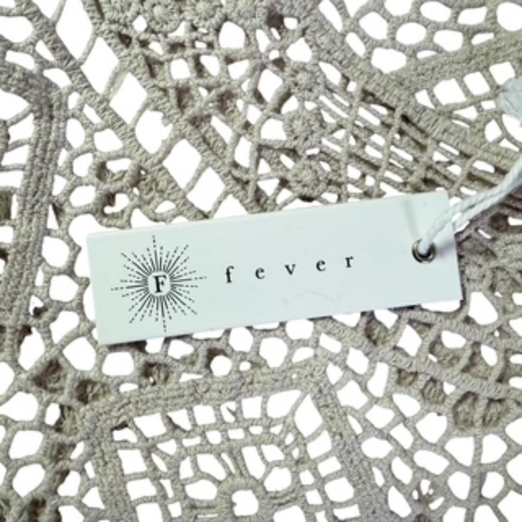 NWT Fever Ivory Color 3/4 Sleeve Crochet Cotton Relaxed Fit Top Size L - Picture 7 of 12